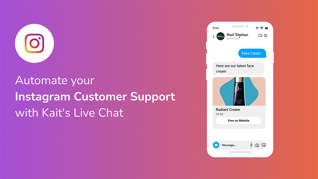 Automate your Instagram Customer Support with Kait Live Chat