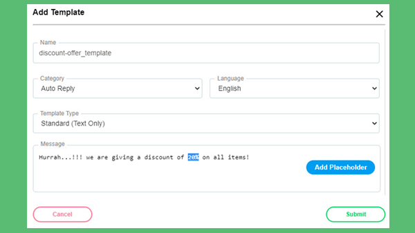 Complete guide to submit a WhatsApp template message