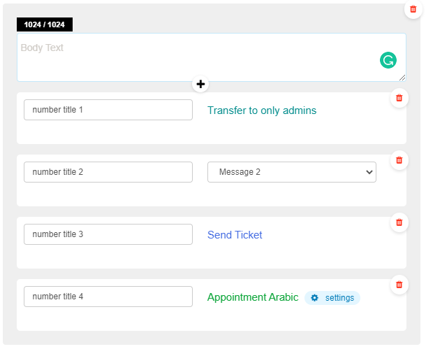 options number action